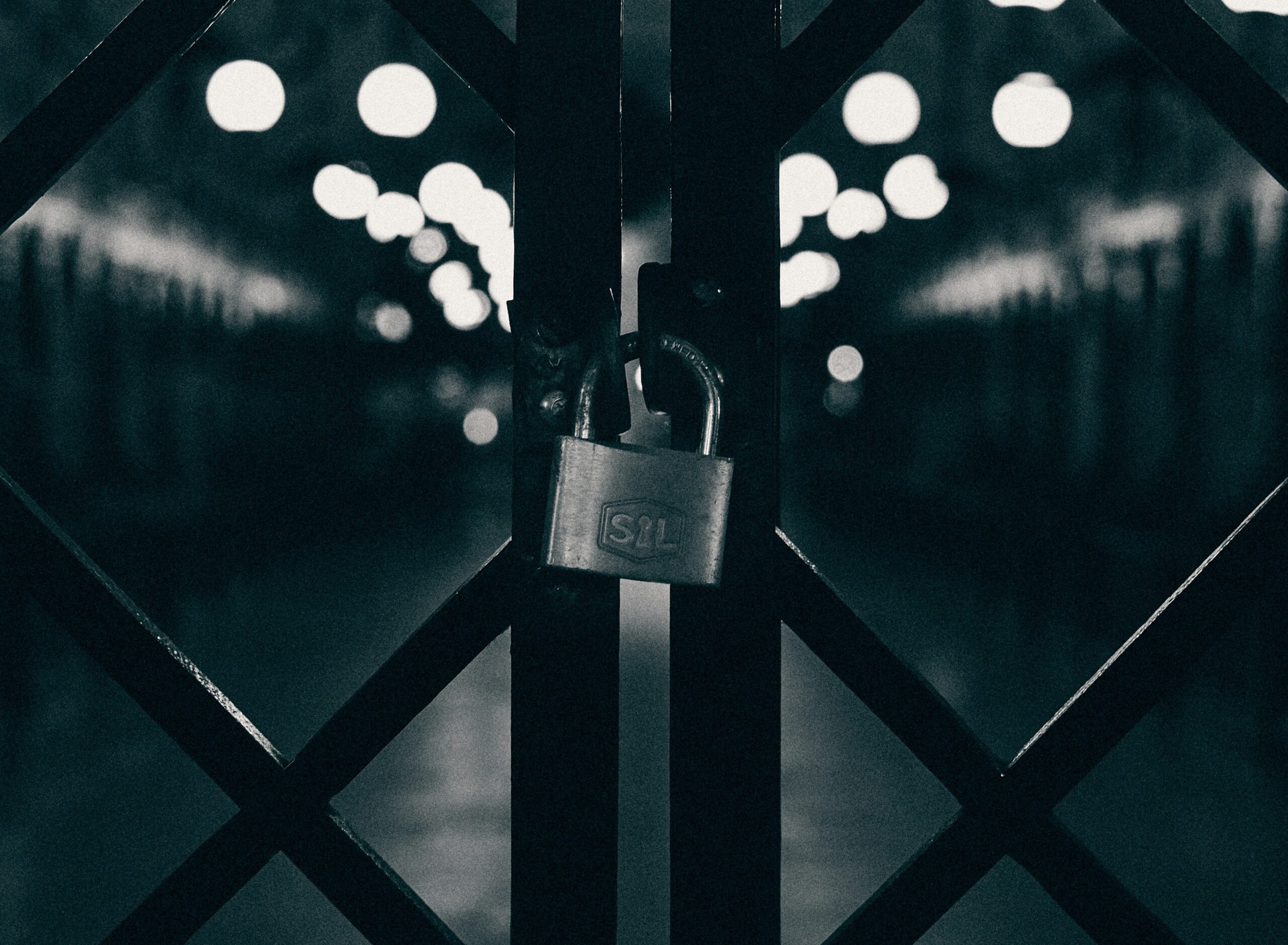 A lock in a gate showing the gates security