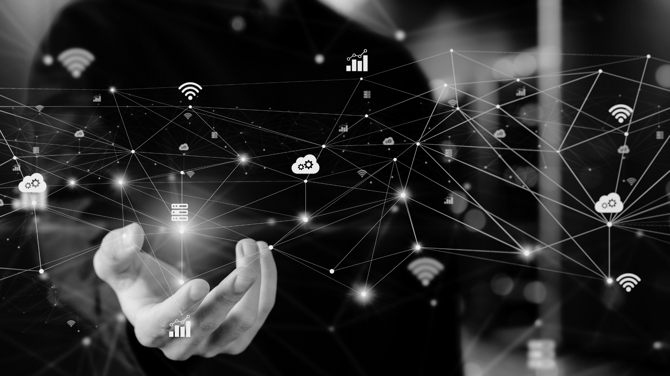 Hand pointing at network segments